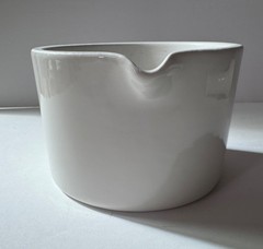 Vintage Mid-Century MCM Lab Heavy White Porcelain Cooper Mortar & Pestle 1950s