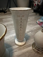 Porcelain Drugstore Pharmacy Apothecary Measuring Beaker Mortar Finial Owens