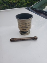 Bronze sister St. Francis Xavier Hebert mortar and pestle schering corp 1985