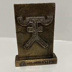 Vintage Pharmacy Brass Paperweight Tinactin Promotion Advertising Symbol