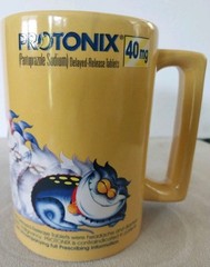 Protonix Coffee Cup – Mug Heartburn Monsters -Collectible- Drug Rep Giveaway