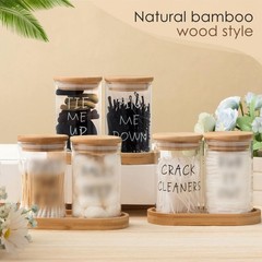 6 Pcs Apothecary Jars Glass Jars with Lids for Bathroom Holder Glass Cotton B…