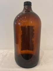 Pair Amber Glass Gallon Medicine Bottle Surgical Doctors Office Cough Syrup