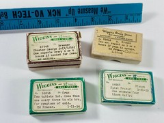 Lot (x4) Wiggins Drug Store 40s 50s Pill Medicine Boxes Codine Larned KS kansas