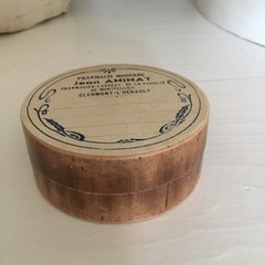 Antique Vintage FRENCH Pharmacie Cardboard Container Jean ANINAT 2 3/4” Round
