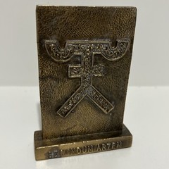 Vintage Pharmacy Brass Paperweight Tinactin Promotion Advertising Symbol