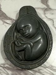 VINTAGE MEDICAL PHARMACEUTICAL PARKE-DAVIS FETAL PEWTER PAPERWEIGHT CA. 1950’s