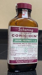 Vintage Coricidin with Codeine EMPTY Glass Pharmacy Bottle