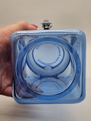 Vintage Pharmaceutical Drug Rep Protonix IV Clear Blue Plastic Canister Jar
