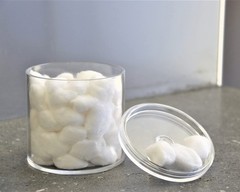20-Ounce Qtip Holder Storage Canister Set of 2, Clear Plastic Apothecary Jar …