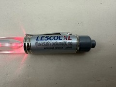 Rare Lescol XL Red Light-Up PEN Drug Rep Pharmaceutical Promotional Advertising