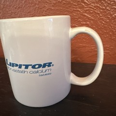 Vintage Lipitor Coffee Mug Cup Pharma Drug Rep Advertising Doctor White 11 oz