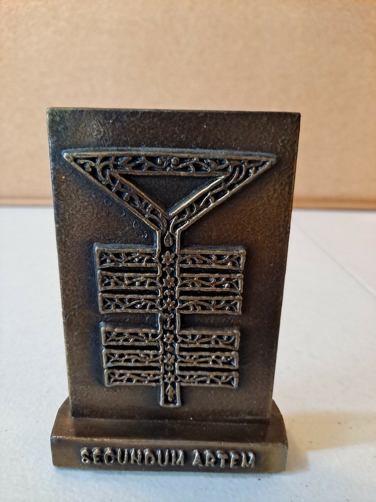 Vintage Old Pharmacy Brass Paperweight Tinactin Promotion Advertising Symbol