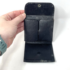 EMPTY Antique Leather Physician’s Folding Wallet Case – Vintage Medical Field