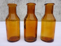 5 X Old Braune Medicine Glas Pharmacy Pharmacist Bottle 0.7oz Approx. 3in Braun