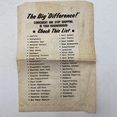 Sagre Pharmacy Paper Prescription Bag Elmer New Jersey Ephemera Prop Vtg 1970s