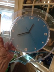 Chantix Pharmaceutical Vntg Wall Clock Clear Acrylic 11 3/4″ Works Rare