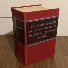 The Dispensatory of the United States of America 25th Ed 1955 Medical Book