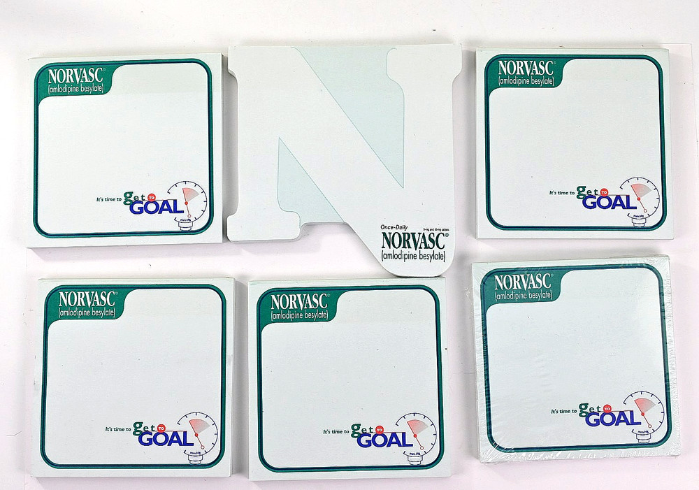 Lot Norvasc Rx Note Pads Pfizer Drug Rep Promo Medical Ephemera