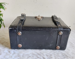 Vintage Fabricks Wood Leather Homoeopathic USA Medicine Case Travel LETH113