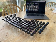 Engraved Set of Vials for Collecting Element Samples from the Periodic Table