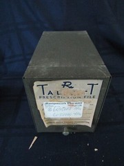Vintage Talbot Prescription File- Metal Box- Montgomery PA- Miller’s Pharmacy #1