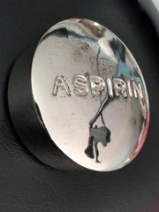 RARE Vintage Silver Oversized Novelty Asprin Paper Weight Pharmaceutical