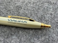 Rare Viagra Gold Blue Drug Rep Pen Ballpoint Pharmaceutical Promotional Metal