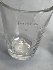 Vtg Apothecary Dose Pharmacy Measure Glass Cup GLASCO GEM Set of 2 Embossed