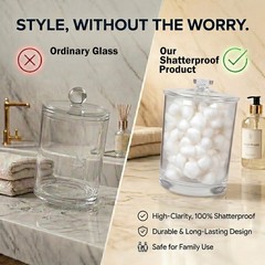 ForPro Clear Acrylic Apothecary Jar with Lid, 60 Oz Shatterproof Bathroom Van…