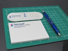Seroquel Blue PEN, Sticky Notes, Page Flags Drug Rep Pharmaceutical Advertising