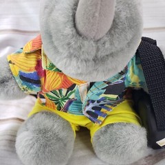 Rhinocort Promotional Plush Rhinoceros Tourist Hawaiian Shirt Has Wear 6 Inch