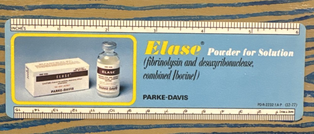 Elase Ruler 1960s Parke Davis Drug Rep Swag Pharmaceuticals Vtg Pharma Ad