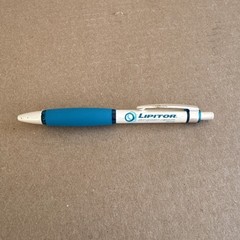Lipitor Tablets Drug Rep Collectible Pen White Blue Green Thick Metal- Heavy