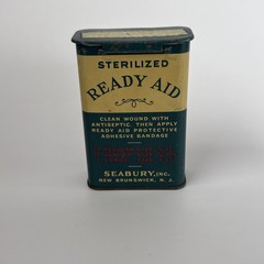 vintage tin Ready Aid Waterproof Bandages Seabury – Empty