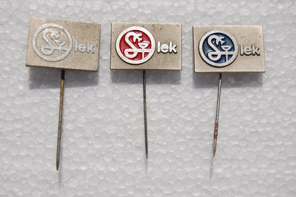 SANDOZ Pharmaceuticals vintage lapel pin badge / SET of 3 pins (Albert Hofmann)