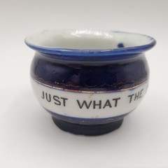 Vintage Porcelain Medicine Cup Just What The Doctor Ordered Germany VGC 2.75″