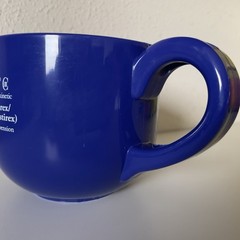 Tussionex Pharmaceutical Drug Rep Collectibles Coffee Mug Soup Cup Plastic Blue