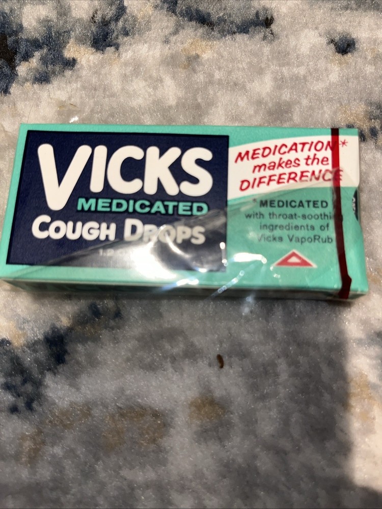 Vintage Box Of Vicks Medicated Cough Drops 1.2 Ounces In Original Packaging
