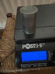 Tungsten, Magnesium & Titanium Solid Metal Cylinders length55mm diam35mm