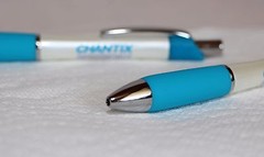 2 Brand New Quit Smoking Drug Rep Pens White and Blue Blue Ink