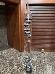 NEW Galileo Thermometer 15” Tall Glass Tube W/ Floating Spheres & Degrees