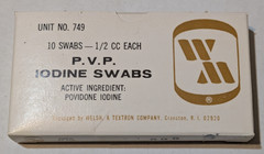 Vintage Welsh a Textron Company / Unit #749 / 10 PVP Iodine swabs