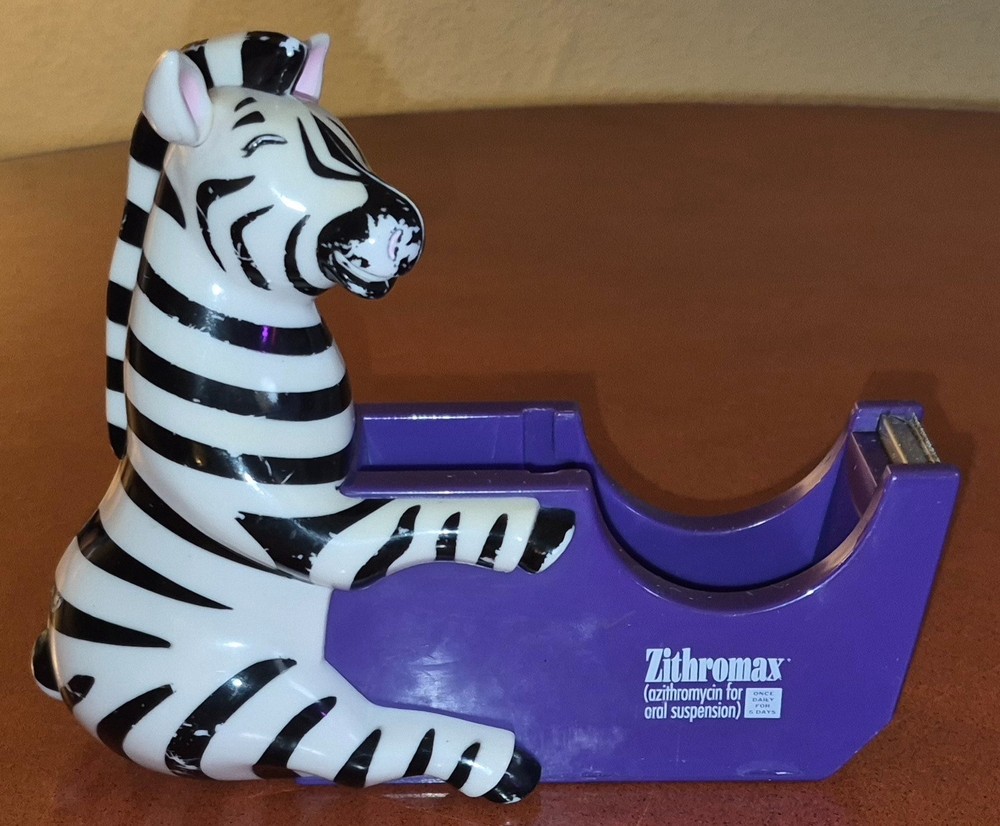 Vintage Pharma Rep Zebra Desk Tape Dispenser Promotional