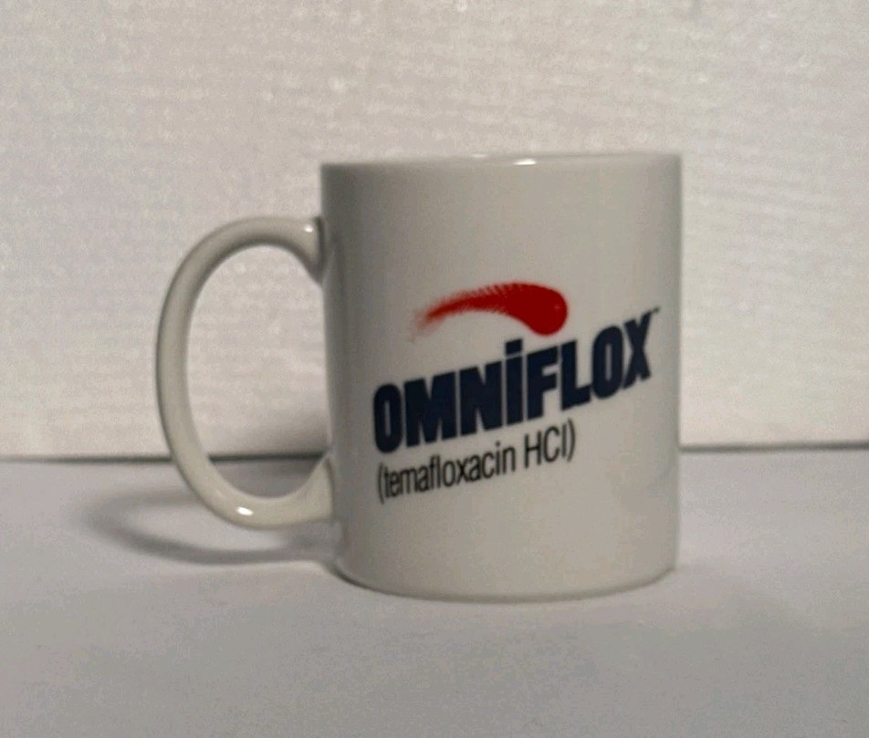 Omniflox Pharmaceutical Ad Medical Drug Mug Collectable Coffee Tea Cup