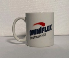 Omniflox Pharmaceutical Ad Medical Drug Mug Collectable Coffee Tea Cup