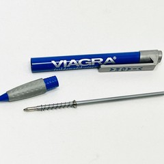 Pharmaceutical Viagra Click Pen Pfizer Drug Promotional Blue Gray Plastic