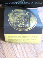 1977 METAL PLAQUE PHARMACIST DRUG STORE ADVERTISING RX CHLOR-TRIMETON