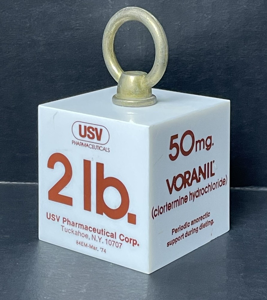 Vintage 1974 Voranil Clortermine Pharmaceutical Rep Marketing 2 lb Paperweight