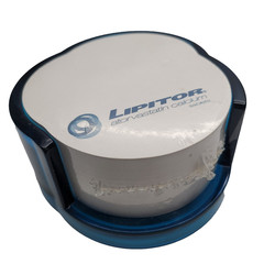 Vtg Lipitor Pharma Drug Rep Sticky Note Pad & Blue Acrylic Desk Holder 2004